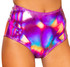 Roma | R-3704, IRIDESCENT HIGH-WAISTED SHORTS color pink