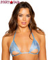 Roma R-3725, UNDERBOOB CUTOUT Blue BIKINI RAVE TOP