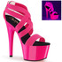 Adore-769UV, Neon Pink Criss Cross Strappy Sandal with Black Light Reactive By Pleaser USA