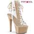 Stripper Shoes | Aspire-600-30, 6 Inch Clear Ankle Boots with Lace up color clear/cream