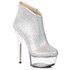 609-Andi, Silver Rhinestones Ankle Stripper Boots by Ellie Shoes