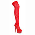 609-Mei, Red Faux Stocking Thigh High Boots by Ellie Shoes