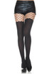 ML-58080, Opaque Tights with Fence Net by Music Legs front view