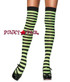 Green/Black Striped Nylon Colored Stockings | Leg Avenue (6005)
