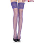ML-4920,  Wide Lace Purple Fishnet Stockings by Music Legs