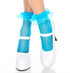 Turquoise Fishnet Ankle High with Ruffle Trim by Music Legs ML-597