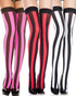 Vertical Striped Opaque Thigh Highs by Music Legs ML-4219
