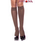 ML-5747, Opaque Coffee Dark Brown Knee High Socks by Music Legs