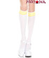 ML-5736, White Knee High Sock with Yellow Striped by Music Legs