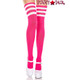 Fuchsia Thigh High With White Athletic Striped by Music Legs ML-4245