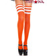 Orange Thigh High With White Athletic Striped by Music Legs ML-4245