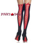 Black/Red Ladies Stockings Satin Lace Up Back | Leg Avenue (6289)