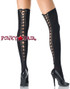 Black Ladies Stockings Satin Lace Up Back | Leg Avenue (6289)