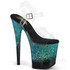 Flamingo-808SS, Turquoise 8 Inch Platform Sandal with Gradient Effect by Pleaser