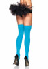 LA-6672, Neon Blue Nylon Opaque Stockings