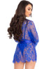 Blue Lace Teddy and Matching Lace Robe LA86112 back view