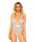 LI308 Women's Lace Teddy with Satin Strap by roma color light blue