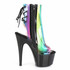 Adore-1018C-RB, Translucent Rainbow Ankle Boots Zipper side view