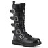 RIOT-18, Men's Leather Boots With Buckles By Demonia Cult