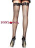 Black Fishnet Stockings with Lace | Leg Avenue (9658)