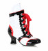 254-Bubbles, Women's Clown Shoes color White/Black by Ellie 1031