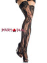 Black Rose Lace Thigh Highs Stockings | Leg Avenue (9215)