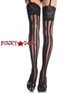 Black Lycra Vertical Striped Stockings | Leg Avenue (9218)