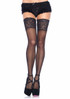 LA-9750, Black Silicone Stay Up Sheer Stockings