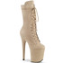 Pleaser | Flamingo-1050FS, Mid-Calf Beige Suede Boots