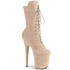 Flamingo-1050FS, Mid-Calf Nude Suede Boots by Pleaser