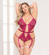 STM-11074X, Plus Size Open Crotch Teddy by Seven Till MIdnight