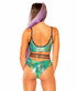 J Valentine | JV-FF341, Strings and Rings Shorts back view color Teal Tie-Dye Python