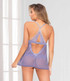 Seven Til Midnight STM-11064, Lavender Mesh Babydoll Set back view