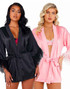 LI399, Satin Robe with Feathers by Roma