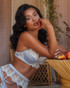 LI406, Silver Embroidered Lace and Satin Bralette Garter Set Up Close by Roma