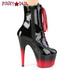 ADORE-1020BR-H, Zipper Side View 7" Two Tone Lace Ankle Boots