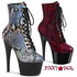 Pleaser | Adore-1020SP, 7" Holographic Snake Print Ankle Boots