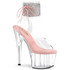 Adore-791-2RS, Clear/Baby Pink/Clear 7" Rhinestones Ankle Cuff Sandal