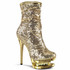 6" Gold Ruched Sequin Ankle Boots Blondie-R-1009, by Pleaser