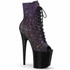 Flamingo-1021OMB, 8" Mini Iridescent Glitter Peep Toe Ankle Boots by Pleaser