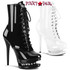 Pleaser | Blondie-R-1020, 6" Lace-up Ankle Boots with Rhinestones in Mid Platform