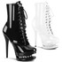 Blondie-R-1020, 6" Lace-up Ankle Boots with Rhinestones in Mid Platform By Pleaser USA