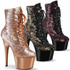 Pleaser | Adore-1020SQ, 7" Flip Sequins Ankle Boots