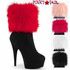 Pleaser | Delight-1000, Ankle Boots with Interchangeable Fur Ankle Cuffs