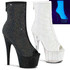 Adore-1031GM, Peep-Toe Ankle Boots with Rhinestones By Pleaser