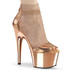 Adore-765RM, Rose Gold Rhinestones Mesh Shootie Sandal by Pleaser