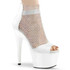 Adore-765RM, White Rhinestones Mesh Shootie Sandal by Pleaser