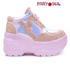 MATRIX, 3.5 Inch Pink Glitter Platform by YRU Shoes