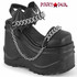 Demonia | WAVE-20, Closed Toe Wedge Sandal with Chain Details