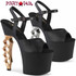 Pleaser | IRONGRIP-709, 7" Chrome Bass Knuckles Heel Ankle Strap Sandal